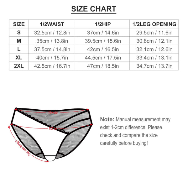 Custom Custom Face Banana Women's Low Waist Mesh Briefs Personalized Underwear Panties for Women - YesCustom