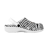 Custom Custom Face Black&White Grid Zipper Hole Shoes Personalized Photo Clog Shoes Unisex Adult Funny Slippers (DHL is not supported) - YesCustom