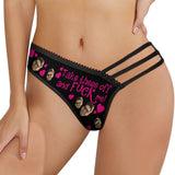 Custom Custom Face Heart Women's Low Waist Mesh Briefs Personalized Underwear Panties for Women - YesCustom