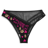 Custom Custom Face Heart Women's Low Waist Mesh Briefs Personalized Underwear Panties for Women - YesCustom