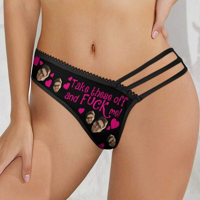 Custom Custom Face Heart Women's Low Waist Mesh Briefs Personalized Underwear Panties for Women - YesCustom