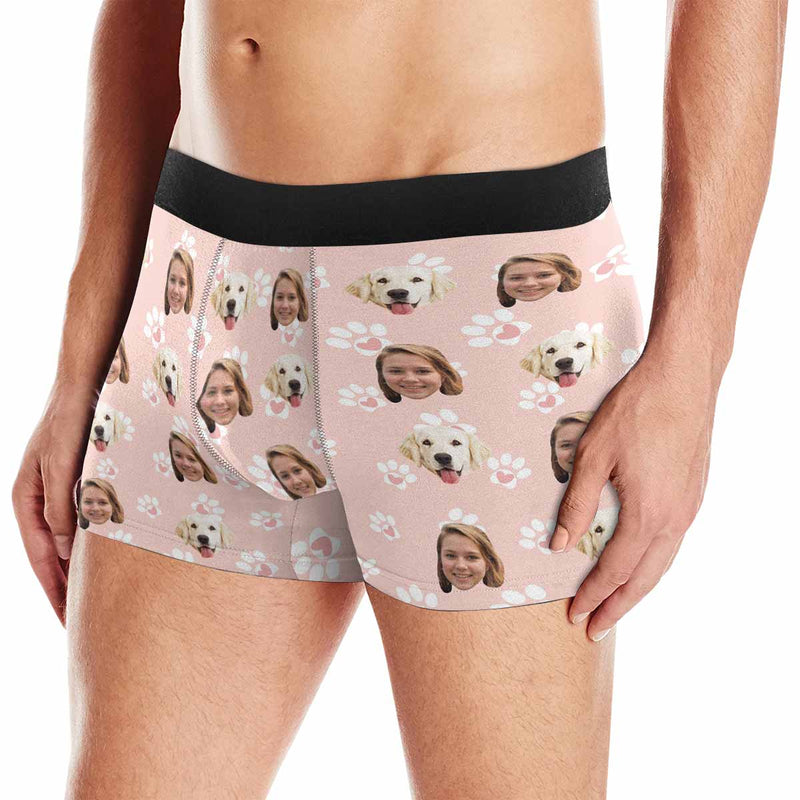 Made in USA Custom Girlfriend Face&Cute Pet Face Men's Underwear Boxer Briefs For Valentine's Day