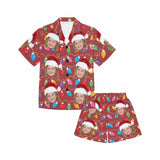 Custom Face Christmas Kids Short Sleeve Pajama Set #2Y-15Y