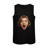 Custom Big Face Tank Tops All Black Personalized Photo Men's Tank Top T-shirt