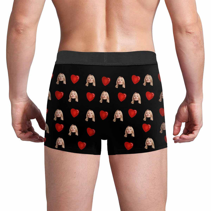 Made in USA#Personalized Men's Underwear Love You Red Heart Boxer Briefs