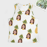 Custom Face Pineapple White Tank Tops Personalized Photo Men's Tank Top T-shirt