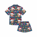 Custom Face Christmas Kids Short Sleeve Pajama Set #2Y-15Y