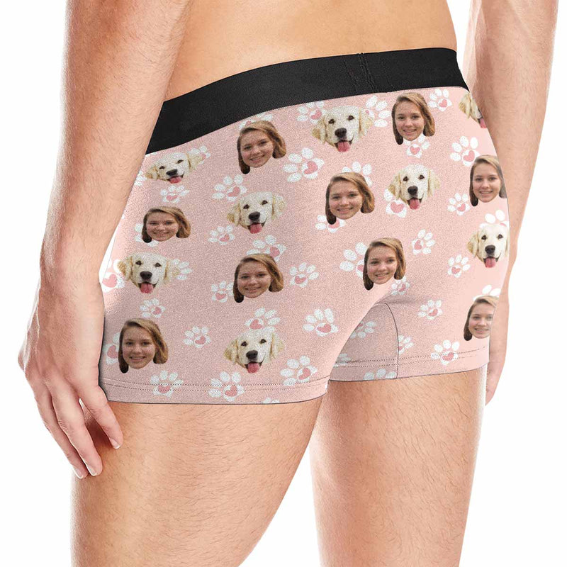 Made in USA Custom Girlfriend Face&Cute Pet Face Men's Underwear Boxer Briefs For Valentine's Day