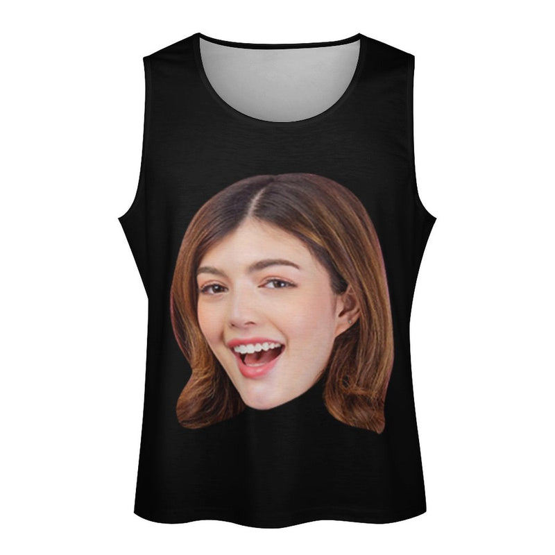 Custom Face Tank Tops All Black Personalized Photo Men's Tank Top T-shirt