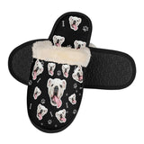 Unisex Pajama Pants&Slippers Custom Dog Face Slumber Party Unisex Long Pajama Pants for Pet Lovers