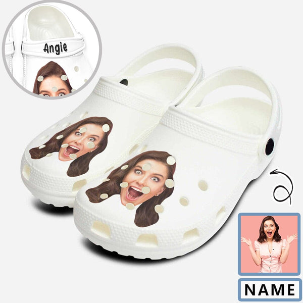 Custom Face&Name Hole Shoes Personalized Photo Clog Shoes Unisex Adult Funny Slippers