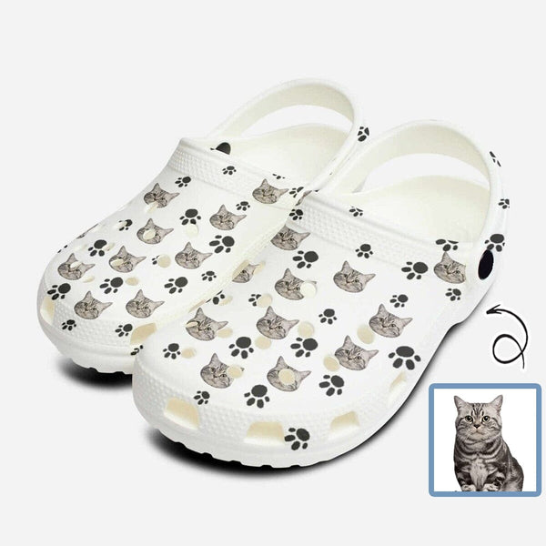 Custom Face Pet Footprint Hole Shoes Personalized Photo Clog Shoes Unisex Adult Funny Slippers