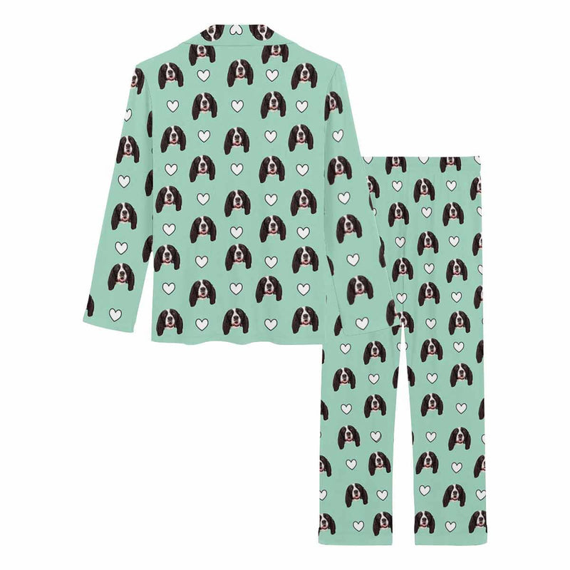 Custom Pet Face Sleepwear Women's Lightweight Long Pajama Set