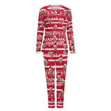 Custom Boyfriend Face Christmas Pattern Sleepwear Personalized Women's Slumber Party Crewneck Long Pajamas Set