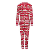 Custom Boyfriend Face Christmas Pattern Sleepwear Personalized Women's Slumber Party Crewneck Long Pajamas Set