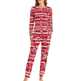 Custom Boyfriend Face Christmas Pattern Sleepwear Personalized Women's Slumber Party Crewneck Long Pajamas Set