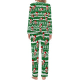 Custom Boyfriend Face Christmas Pattern Sleepwear Personalized Women's Slumber Party Crewneck Long Pajamas Set