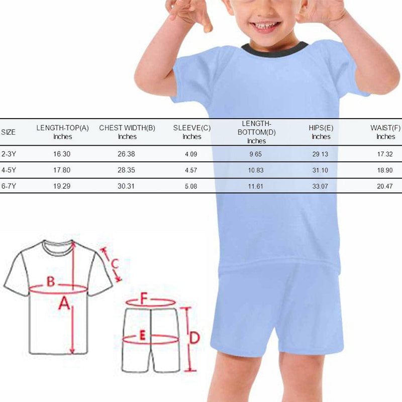 Kids Pajamas Custom Pet Face Pajama Set Cute Dog Kid's Short Sleeve Sleepwear For Boys And Girls 2-15Y