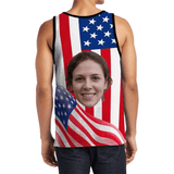 Custom Face Flag Tops Personalized Star Women's All Over Print Tank Top for Independence Day