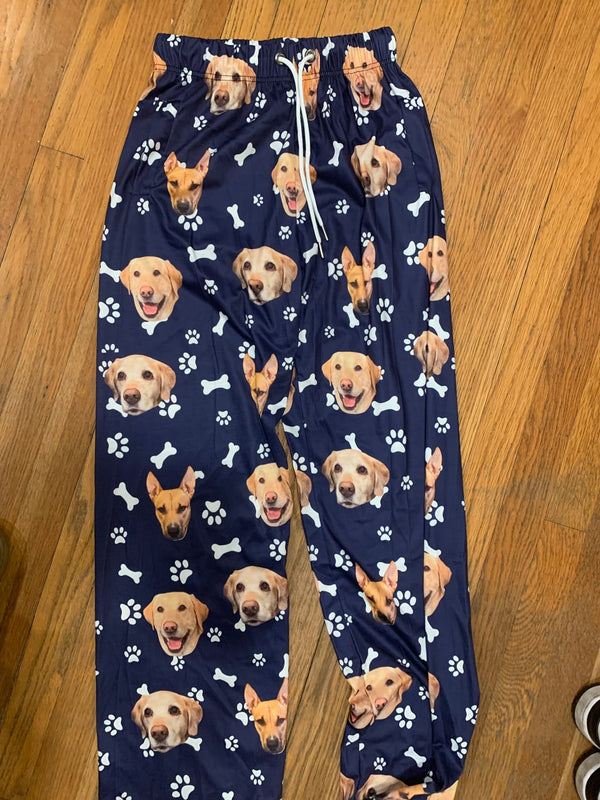 Unisex Pajama Pants Custom Dog Face Slumber Party Unisex Long Pajama Pants for Pet Lovers