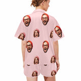 Custom Face Women's Pajama Set Personalized Two Face Short Sleeve Pajamas Set