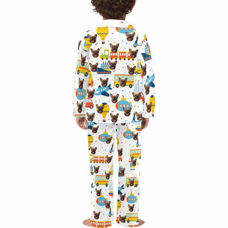 Custom Face Kids Pajama Set Personalized #2-7Y Dog Face Pajama Sleepwear