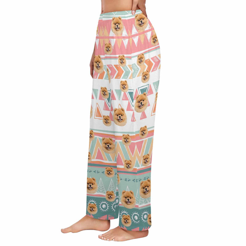 Custom Dog Face Pajama Pants Personalized Women's Face Pajama Trousers