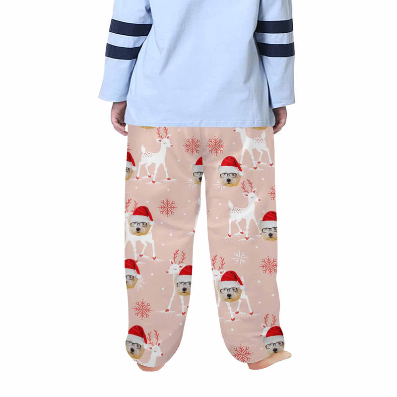 Custom Any Face Kids Pajama Pants 2Y-15Y Personalized Face Christmas Pajama Pants 2 Colors