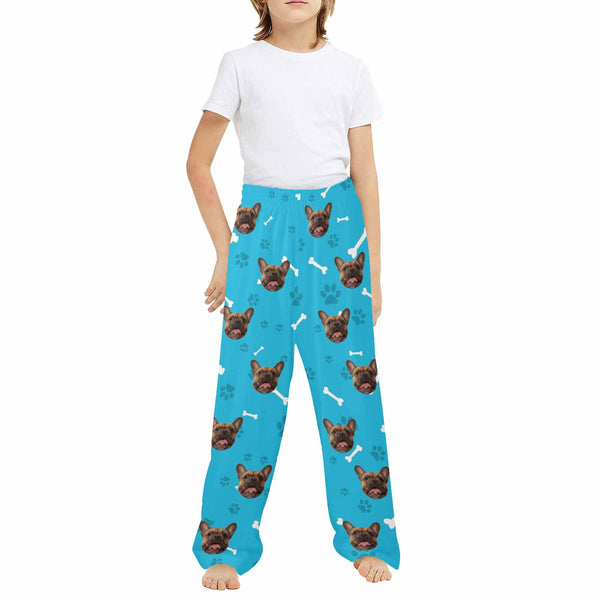 Kids Pants# Custom Dog Face Kid's Pajama Pants Personalized 5 Colors Pajama Pants