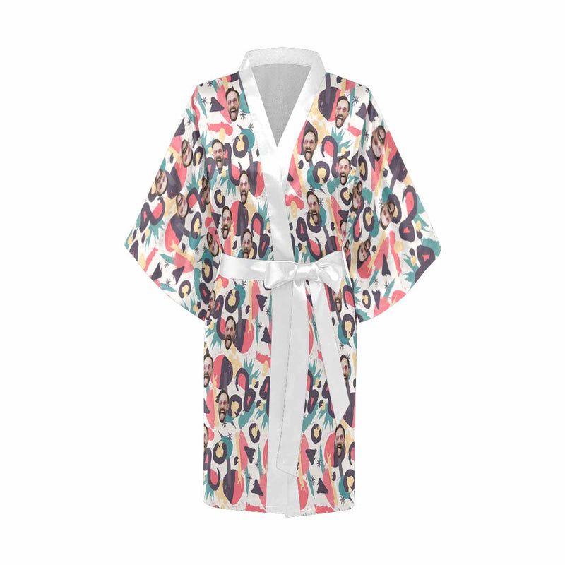 Custom Face Pajama Robe Personalized Husband Face Robe Sleepwear For Women