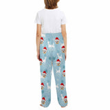 Custom Any Face Kids Pajama Pants 2Y-15Y Personalized Face Christmas Pajama Pants 2 Colors