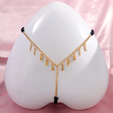 Personalized DIY Name Alphabet Underwear Waist Body Jewelry Women G-String Panties Golden Body Chain