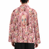 Custom Girlfriend's Face Pajama Shirt Personalized Multi-Face Long Sleeve Pajama Shirt For Men