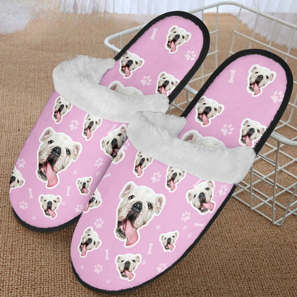 Custom Dog Face Christmas Slippers For Women&Men Personalized Face Slippers Gifts