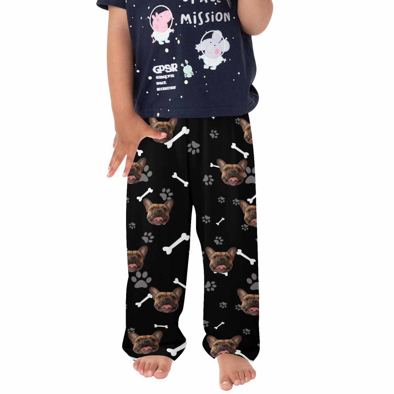 Kids Pants# Custom Dog Face Kid's Pajama Pants Personalized 5 Colors Pajama Pants