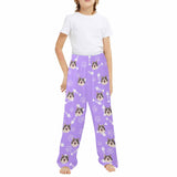 Kids Pants# Custom Cat Face Kids Pajama Pants Personalized Photo Pajama Pants