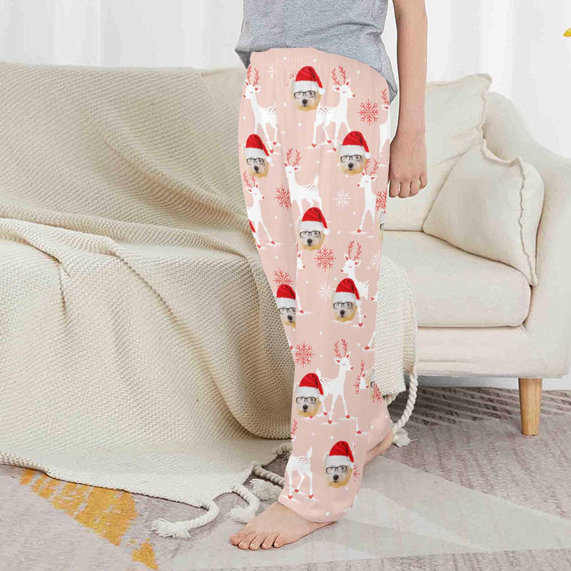 Custom Any Face Kids Pajama Pants 2Y-15Y Personalized Face Christmas Pajama Pants 2 Colors