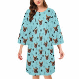 Custom Pet Face Nightdress Oversized Sleep Tee Personalized Women's Loose Sleepwear