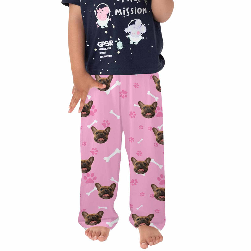 Kids Pants# Custom Dog Face Kid's Pajama Pants Personalized 5 Colors Pajama Pants