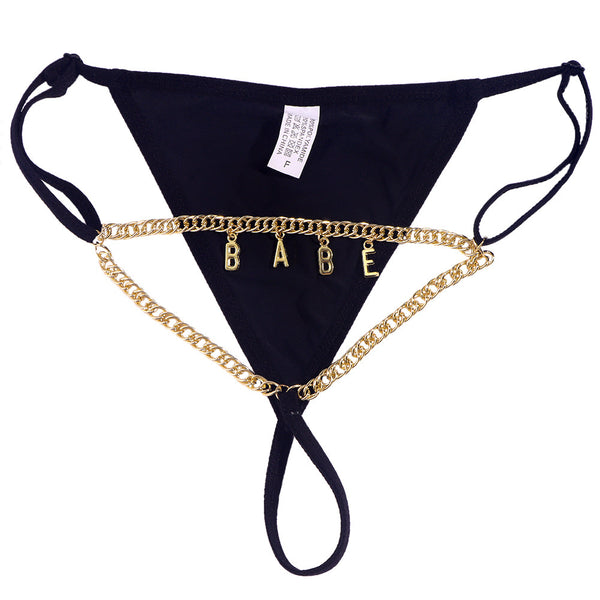 Personalized DIY Name Underwear Waist Body Jewelry Women's Underwear G-String Panties Triangle Body Chain