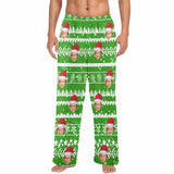 Coral Fleece Couple Pajama Pants Personalized Any Face Christmas Pajama Pants 4 Colors For Men&Women