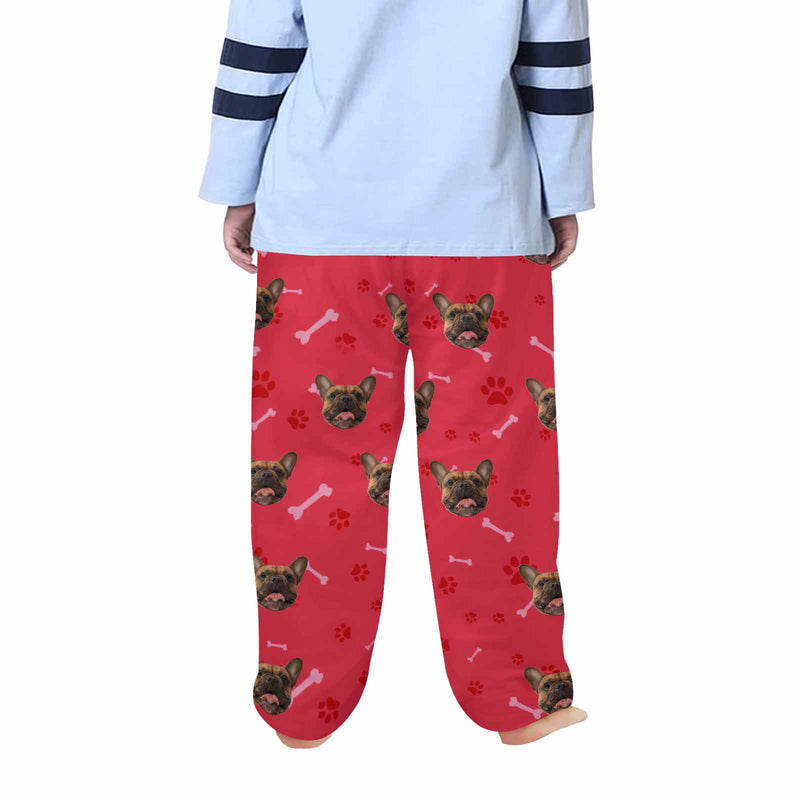 Kids Pants# Custom Dog Face Kid's Pajama Pants Personalized 5 Colors Pajama Pants