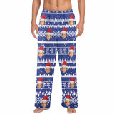Coral Fleece Couple Pajama Pants Personalized Any Face Christmas Pajama Pants 4 Colors For Men&Women