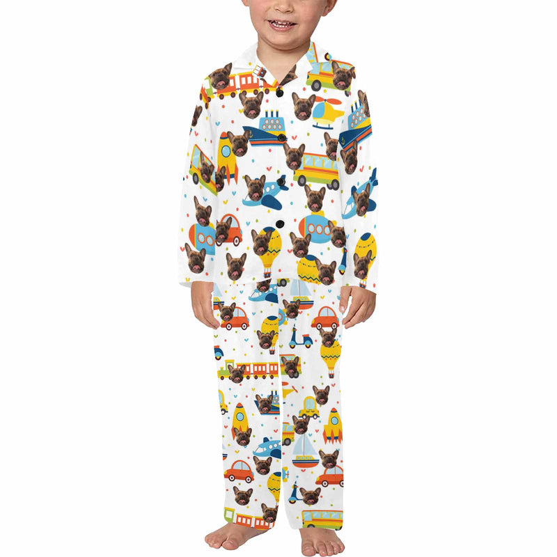 Custom Face Kids Pajama Set Personalized #2-7Y Dog Face Pajama Sleepwear