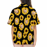Custom Face Pajamas Shirt Personalized Sunflower Face Pajama Top Shirt