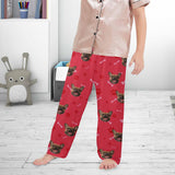 Kids Pants# Custom Dog Face Kid's Pajama Pants Personalized 5 Colors Pajama Pants