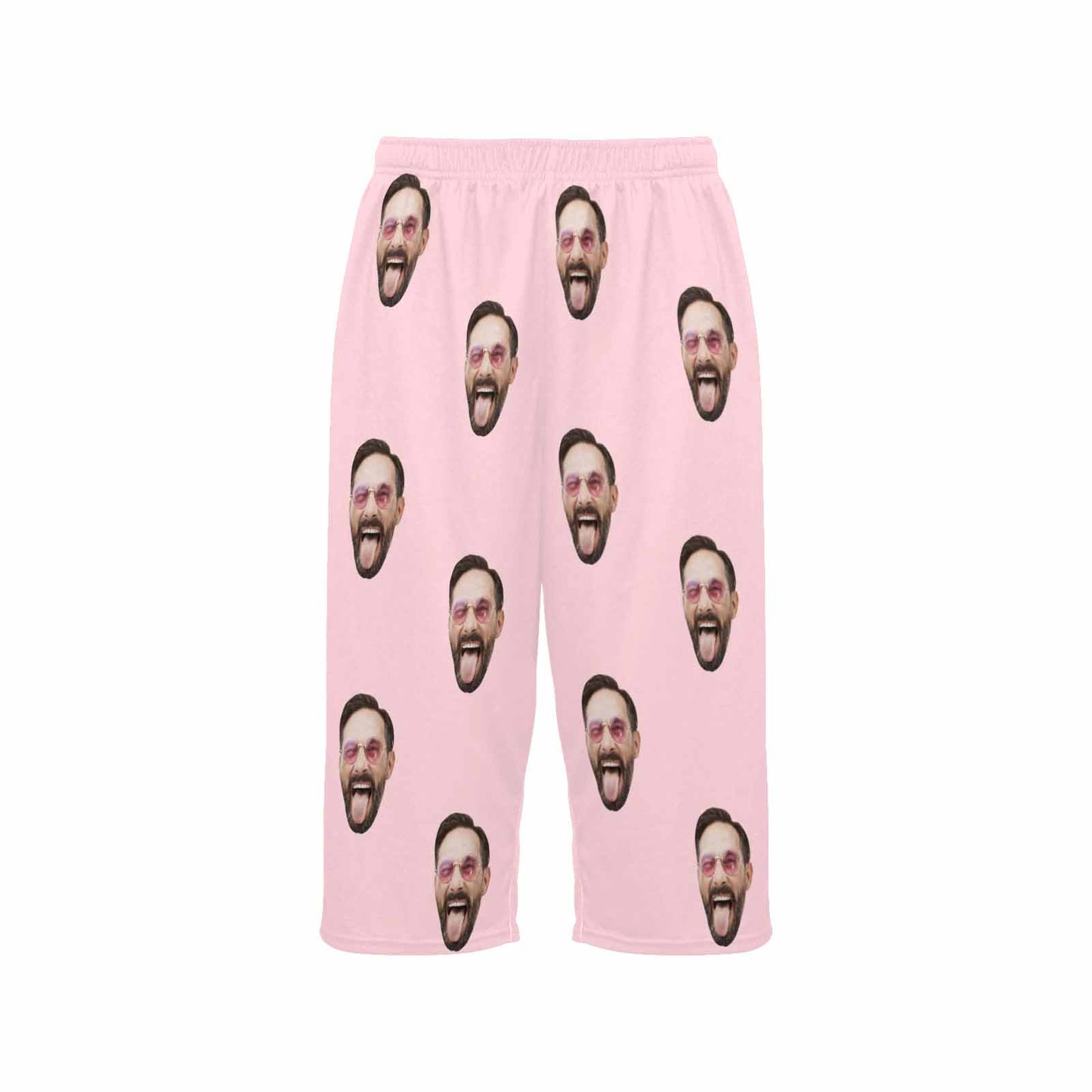 Custom Face Pink Cropped Pajama Pants Personalized Pajama Pants For Women