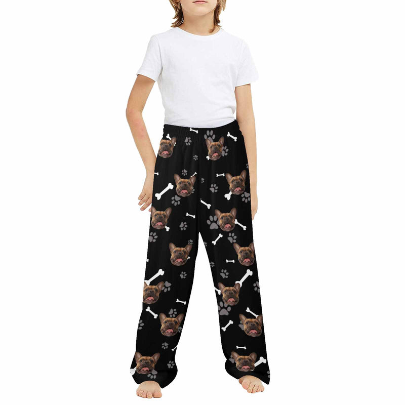 Kids Pants# Custom Dog Face Kid's Pajama Pants Personalized 5 Colors Pajama Pants