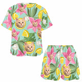 Custom Face Loungewear Set Personalized Fruit & Face Short Sleeve Pajamas Set For Women