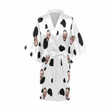 Custom Face Black&White Pajamas Robe Personalized Face Sleepwear Women Robe